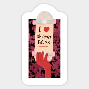 I Love Skater Boys skateboarding Sticker